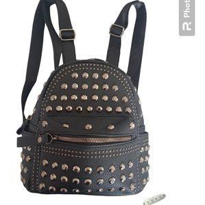 Rivet Studded Black Medium Sized Backbag